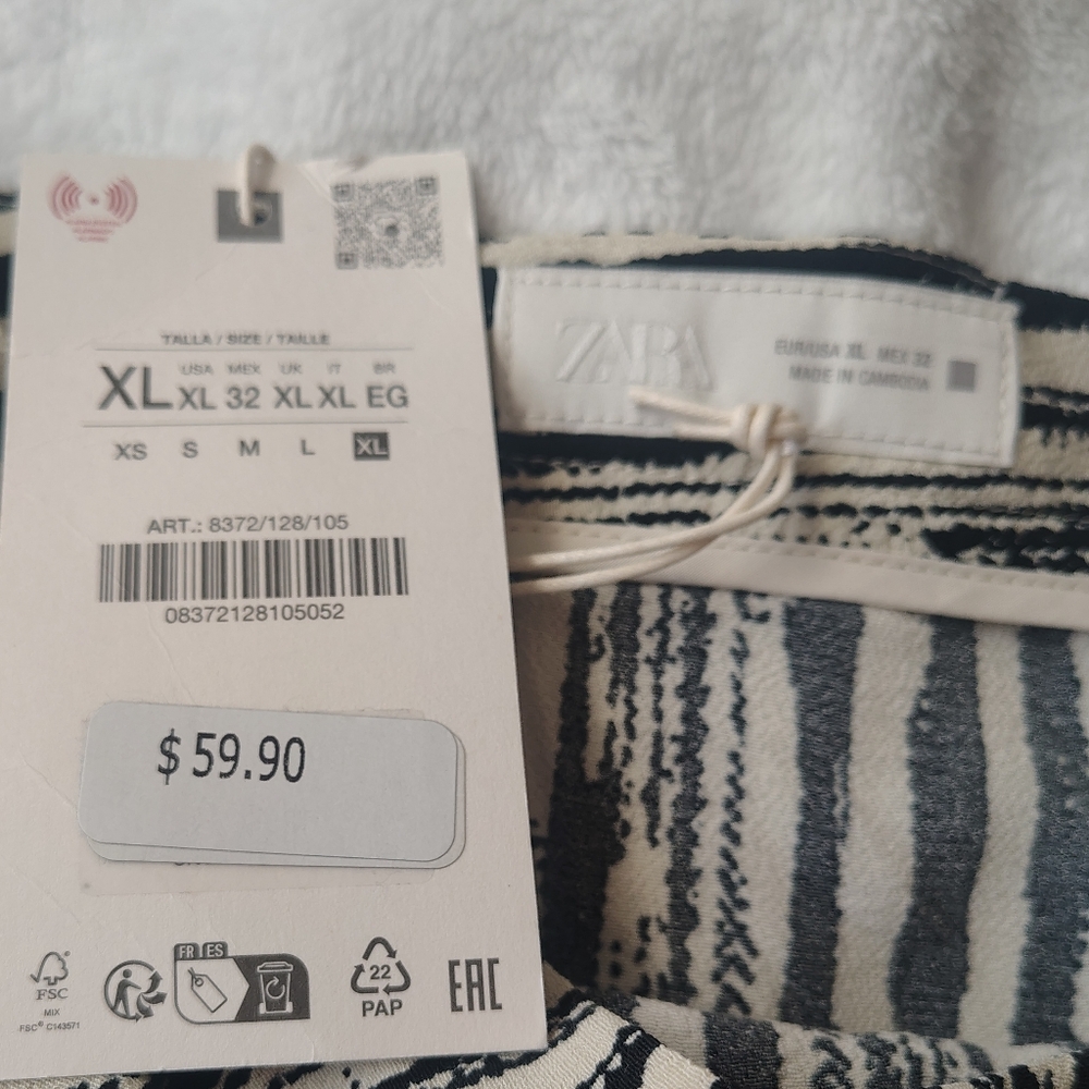 Zara Monochrome Striped XL Trousers